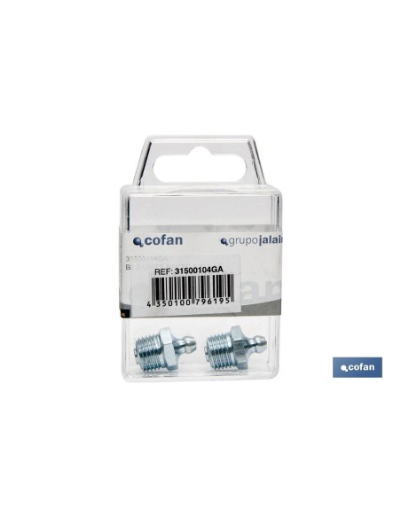 Pack 10 unidades engrasadores rectos 1/4 gas