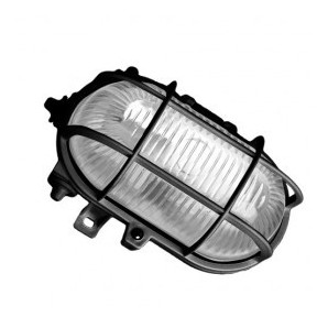 Wenden sie oval, kunststoff, E27 60W 230V, Schwarz