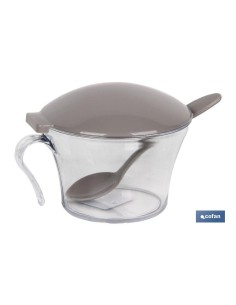 Pacote com 6 açucareiros 120ml modelo Albahaca cor pedra