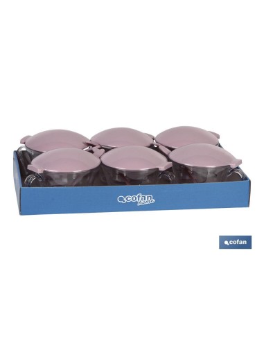 Pack of 6 sugar bowls 120ml model Albahaca light pink