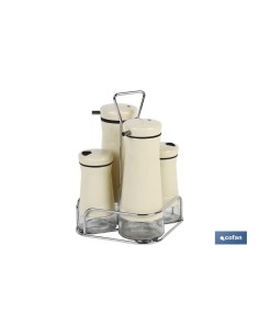 Set d'huile beige 230 ml et 120 ml avec support
