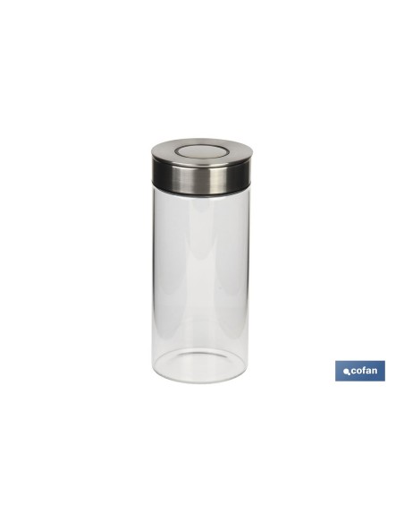 Borosilicate and steel jar 1300 ml with airtight lid