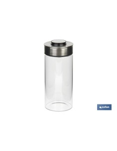 Borosilicate and steel jar 1300 ml with airtight lid 2