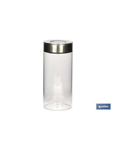 Barattolo in borosilicato e acciaio 1300 ml con coperchio ermetico