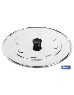 Pack 12 unidades tapa C/desvapo acero inox 32 cm