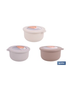 Set aus 3 runden Behältern mit Deckel 100 ml, 250 ml, 500 ml