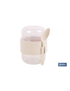 Set of 3 containers with lid and spoon 200ml+200ml 2