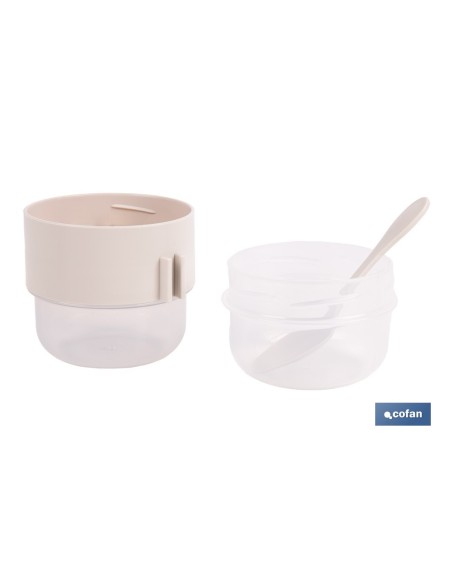 Set de 3 recipientes con tapa y cuchara 200ml+200ml