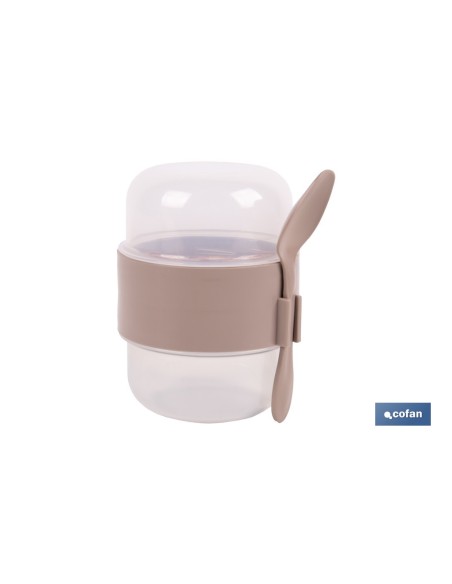 Set aus 3 Behältern mit Deckel und Löffel 200ml+200ml