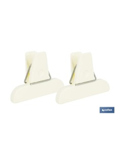 Confezione di 2 pinze per chiudere sacchetti di cibo 7,5 x 5,5 cm