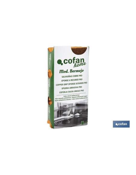 Pacote de 3 esponjas antibacterianas para unhas de cobre