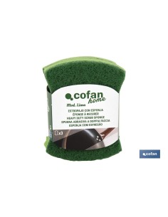 Pack de 3 estropajos verdes con esponja para limpieza eficaz 2