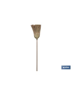 Pacchetto da 6 scope in miglio naturale con design piatto e tre fili