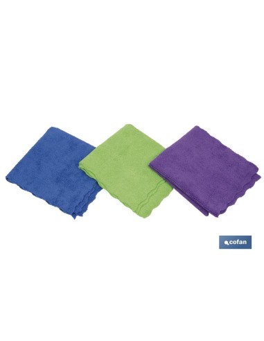 Pacote de 3 panos de microfibra 30x30cm para limpeza ecológica