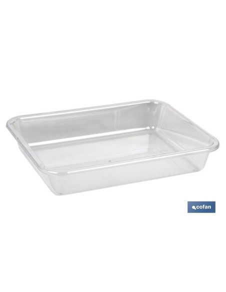 Pack of 6 transparent multi-purpose trays 31.5x23.5x6.5cm