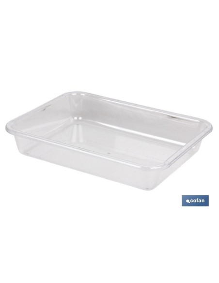 Pack of 6 transparent multi-purpose trays 31.5x23.5x6.5cm