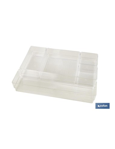 Set organizzatore cosmetico 30x23x8 cm trasparente