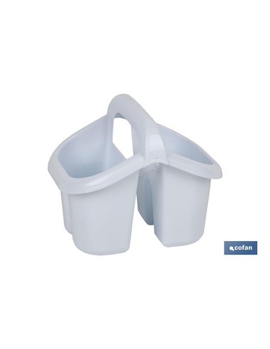 Pack of 6 white cutlery drainer with handle 19.5x15.5x16cm