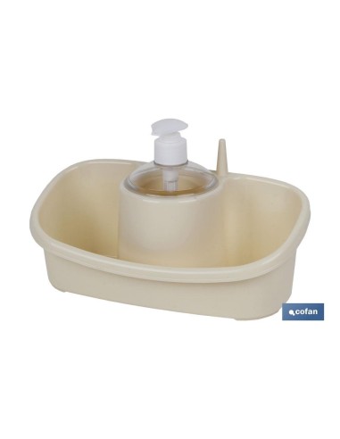 Pack of 6 sponges with dispenser beige 26x13x16.5 cm