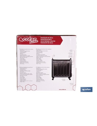 White mica radiator 2000W model Astana with elegant design