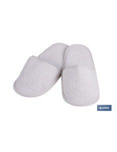 White Cotton 100% Bath Slippers - Size L