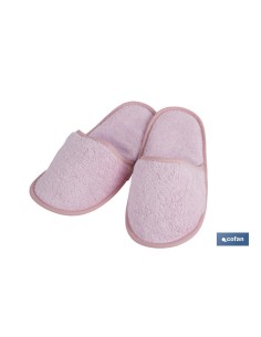 Chaussons de bain rose clair en coton 100% taille M