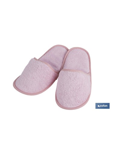 Light Pink Bath Slippers 100% Cotton Soft Size L