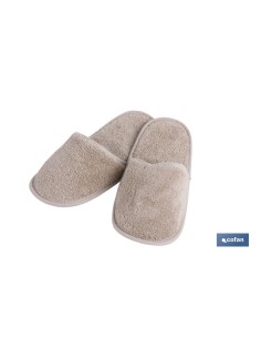 Beige bath slippers 100% cotton Abisinia model size L