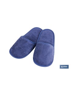 Chaussons de bain bleu marine 100% coton taille M