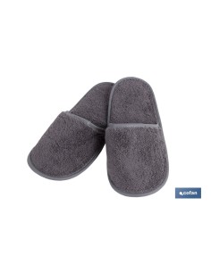 Badeschuhe grau anthrazit 100% Baumwolle Größe L