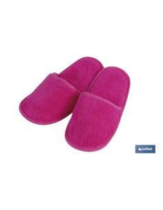 Chaussons de bain fuchsia 100% coton modèle printemps taille L