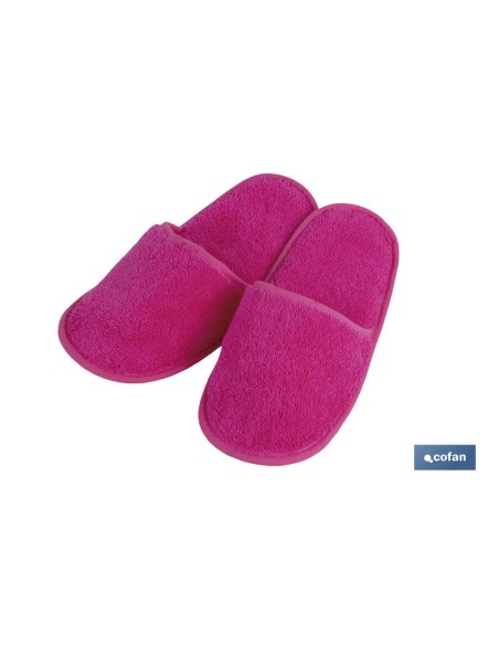 Fuchsia bath slippers 100% cotton spring model size L