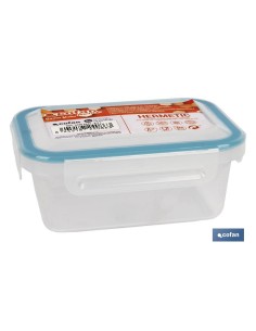 Fiambrera retangular azul com junta bi-material 1 L