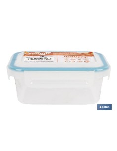 Blue rectangular lunch box with bi-material seal 1 L 2