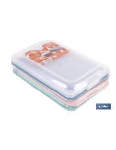 Pack of 4 stackable deli containers in assorted colors 25 x 17 x 3 cm 2