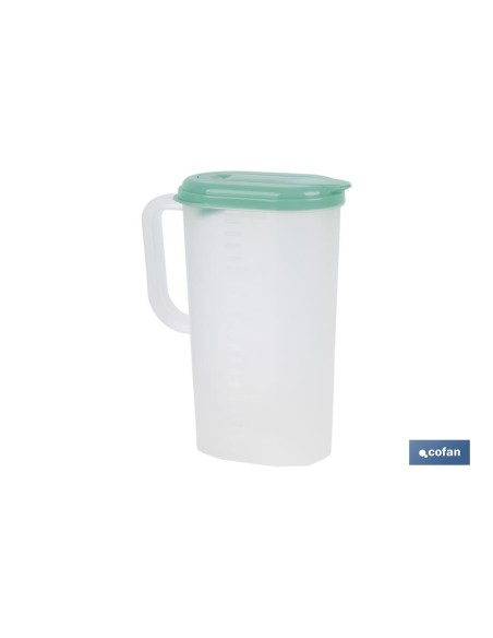 2L Orange Water Jug with Lid, Manantial Model