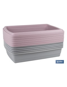 Pack of 6 cat litter trays gray 47 x 31 x 11 cm 2