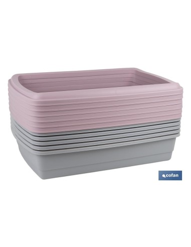 Pack mit 6 Katzenstreu-Schalen grau 47 x 31 x 11 cm