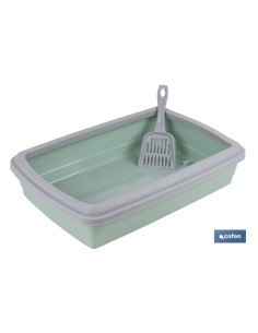 Pack of 6 cat litter boxes aqua green 47 x 31 x 11 cm