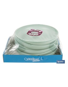 Pack of 6 Nara Round Plates Aqua Green 20cm 850ml 2