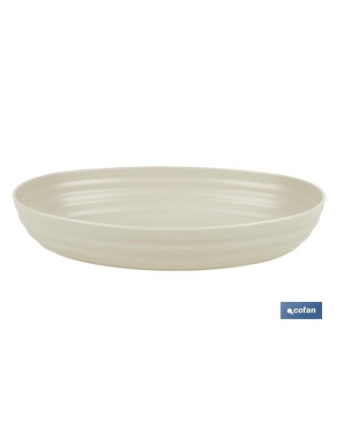 Pack 6 fuentes ovaladas Nara 1080ml, polipropileno, beige