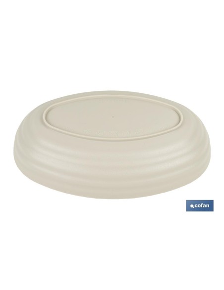 Pack 6 fuentes ovaladas Nara 1080ml, polipropileno, beige