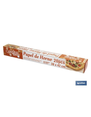 Feuilles de papier cuisson 20 pcs 38 x 42 cm avec revêtement antiadhésif