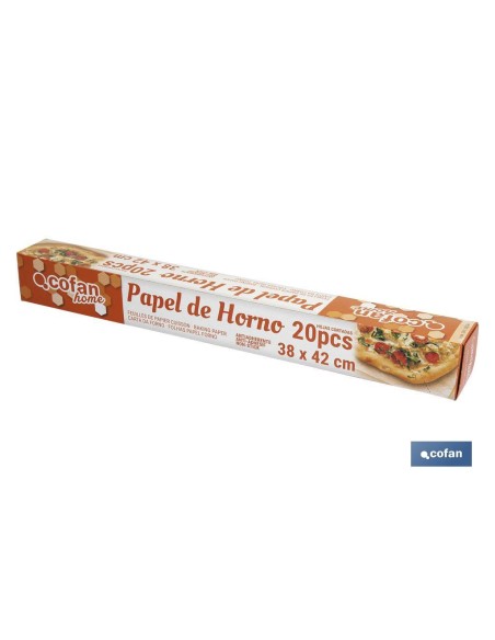 Feuilles de papier cuisson 20 pcs 38 x 42 cm avec revêtement antiadhésif