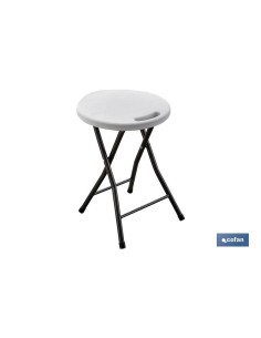 Pack de 4 Tabourets Pliants Blancs 33x30x46cm