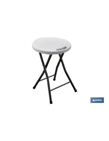 Pack of 4 Folding White Stools 33x30x46cm