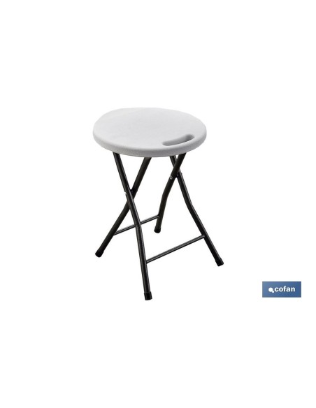 Pack of 4 Folding White Stools 33x30x46cm