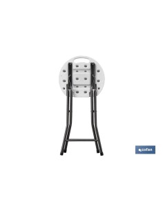 Pack de 4 Tabourets Pliants Blancs 33x30x46cm 2