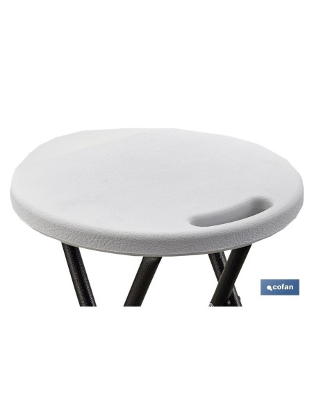 Pack of 4 Folding White Stools 33x30x46cm