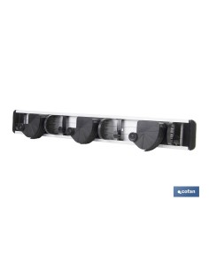Organizzatore di scope con 3 spazi regolabili e 4 ganci 2